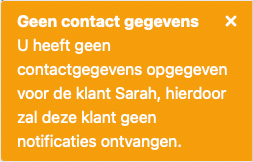 geen contact info